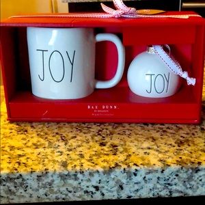 RAE Dunn mug and ornament set